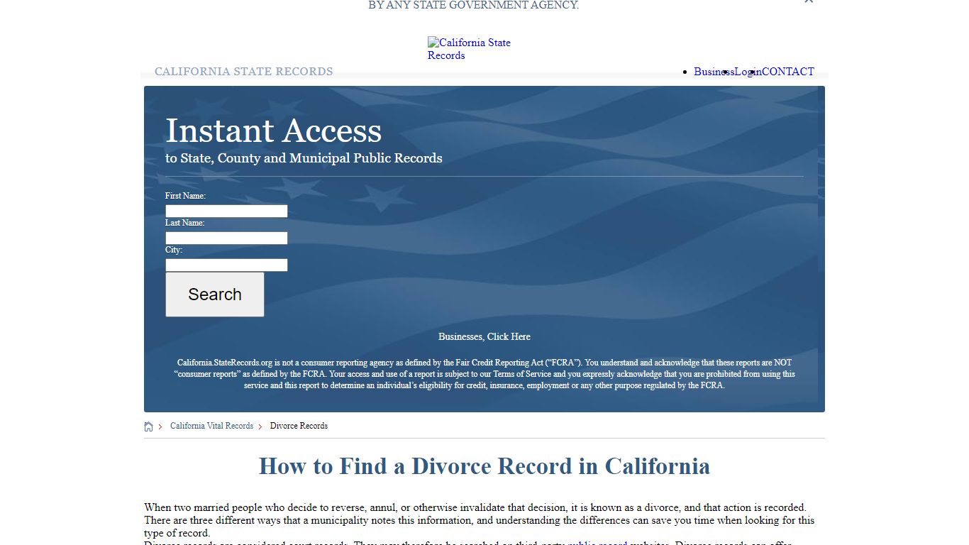 How to Find a Divorce Record in California